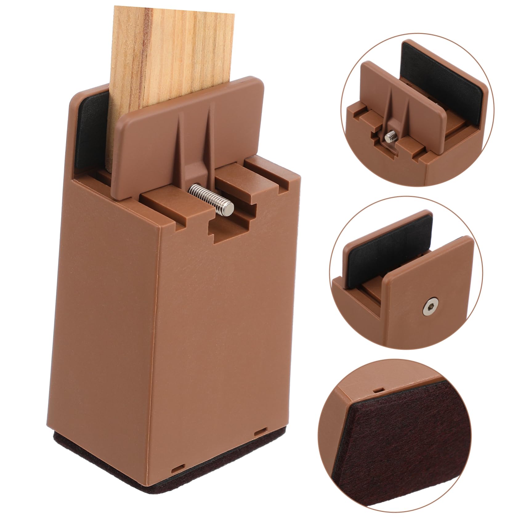 HEALLILY Furniture Pads 4 Pack Bed Risers Chair Leg Extenders Height Adjustable for Tables Desks Brown