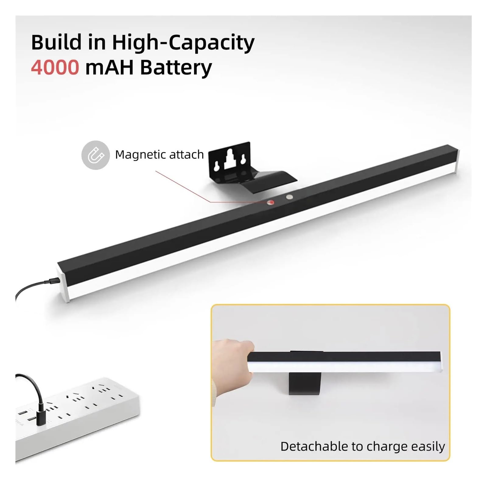 Luce for Quadri a LED con Telecomando, Lampada da Parete for Pittura con Ritratto Artistico Regolabile a 10 Livelli, Ricaricabile Tramite USB