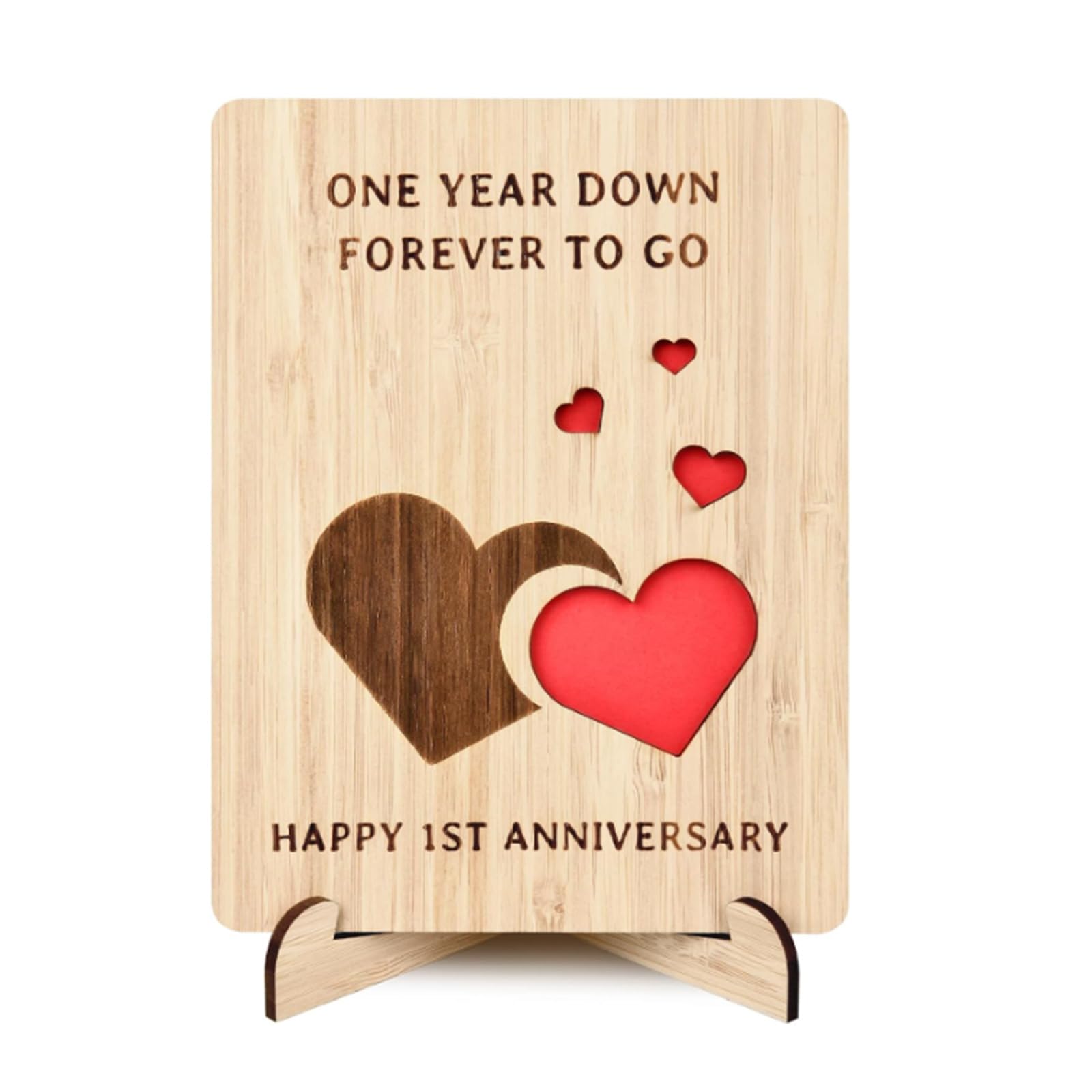 Xjdzineq Handcrafted Engraved Wood Anniversary Card Celebration for Weddings Birthdays Home Decor User Friendly Wedding Accessories Card