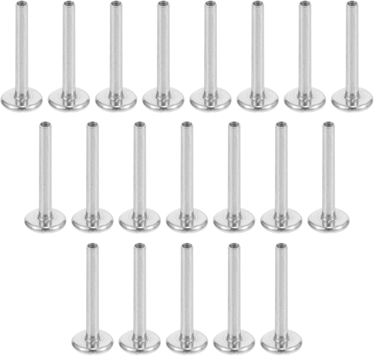 VALICLUD 20pcs Stainless Steel Lip Studs Piercing Accessories Set for Lip and Septum Piercing Compatible with Women and Men