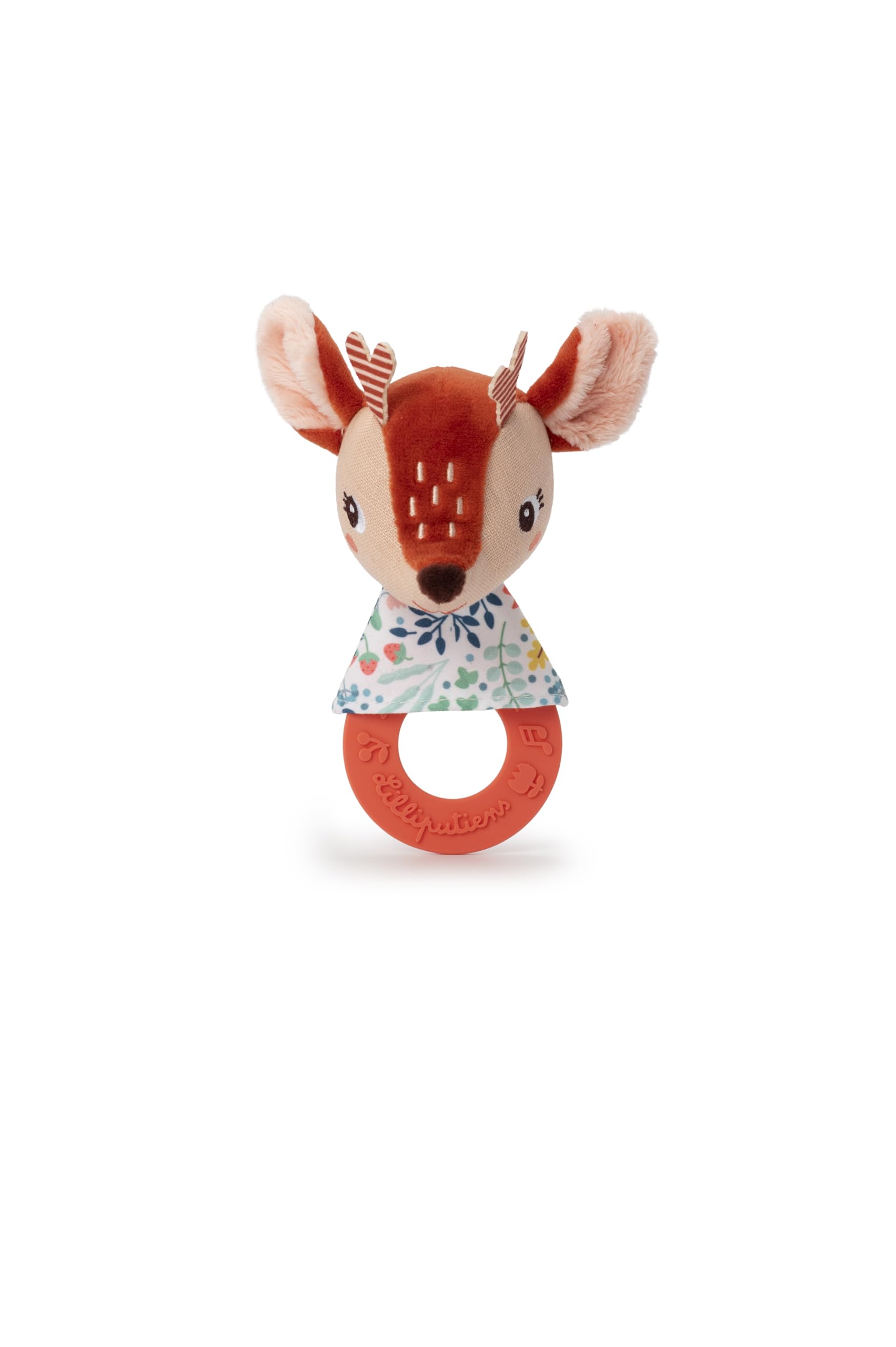 Lilliputiens - Sonajero de dentición Stella el Cervatillo - Juguete sensorial para bebés con Anillo de dentición y Campanilla - Alivia los Dolores de la dentición - Desde 3 Meses - 83483