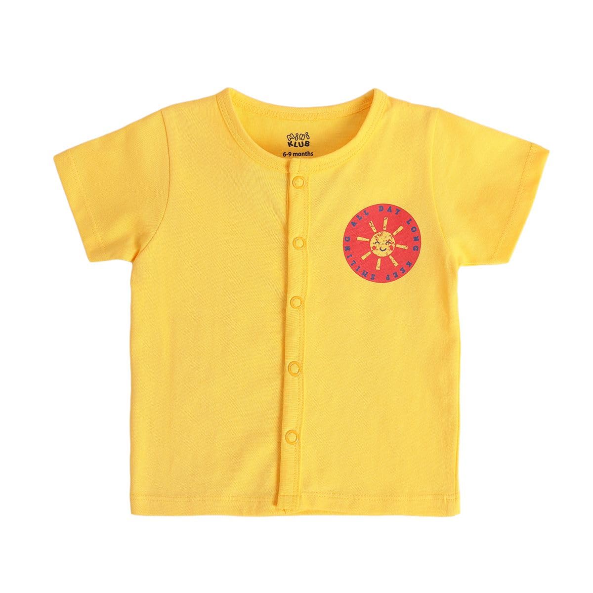 miniklub Baby Short Sleeve Front Open White/Red/Yellow Cotton Regular Fit Vest Pack Of 3 (New Born) 2