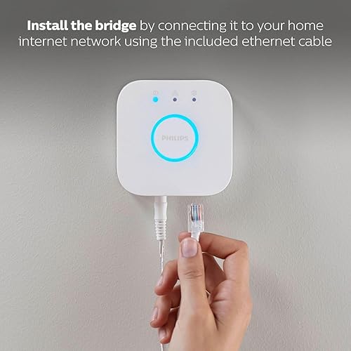 Miniatura 9 de Philips Hue Kit de inicio de luz inteligente - Incluye (1) puente, (1) botón inteligente y (3) bombillas LED inteligentes A19 de 75 W - Ambiente