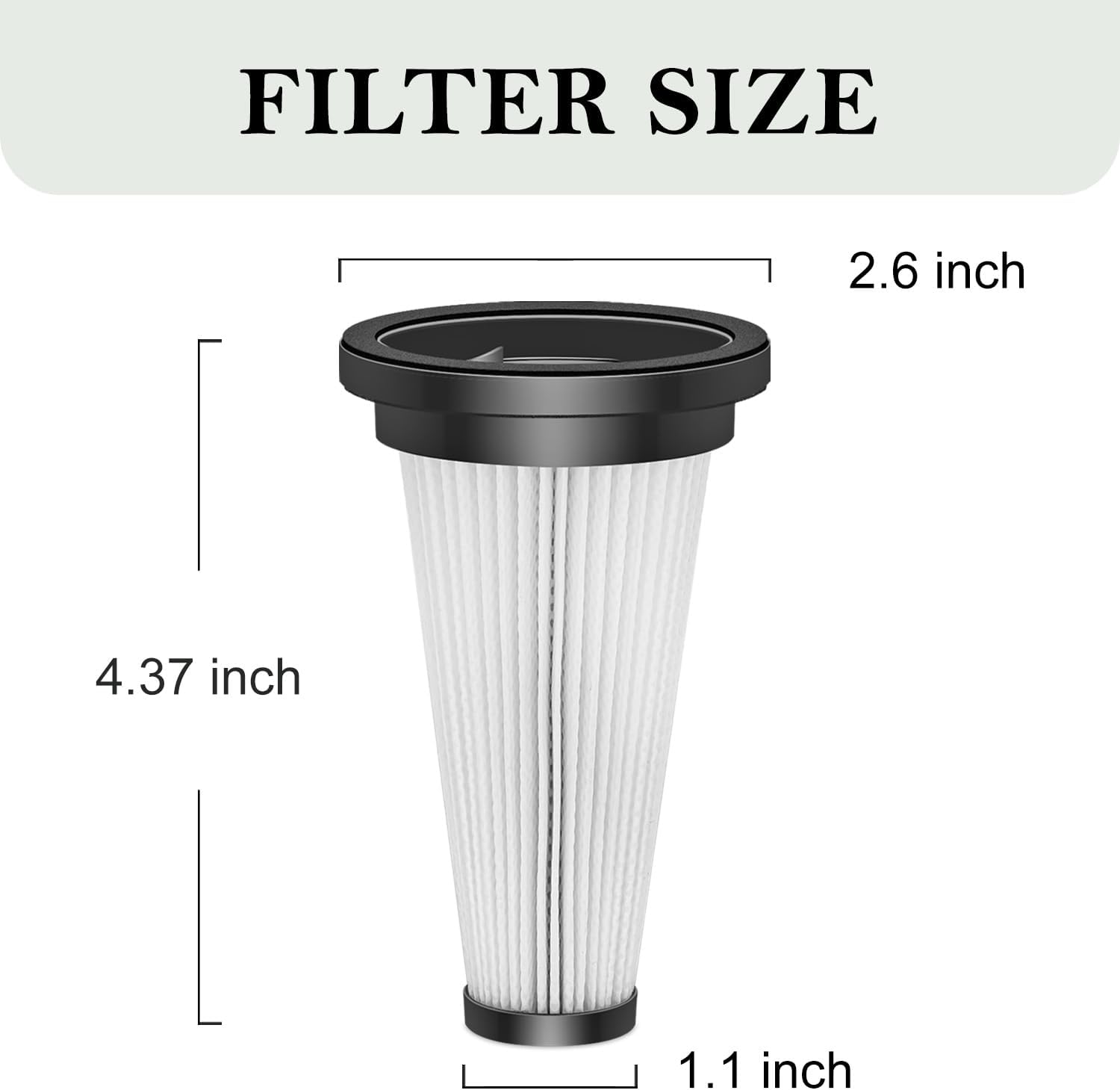 Replacement Filter compatible with VICEASE A27/Vacusion VBS-01/SUXIANGVAC A27/VOKENE A27,OIRFND A27/TITIPOY A27/NADALY N16/CHEBIO C8/Natrogix A40/Trucozie T350 Cordless Vacuum Cleaner,Filter-4Pack.