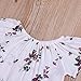 2Pcs Infant Toddler Baby Girls Summer Boho Floral Rompers Jumpsuit Strap Skirt Overall Dress Outfits Set (White, 3-6 Months)