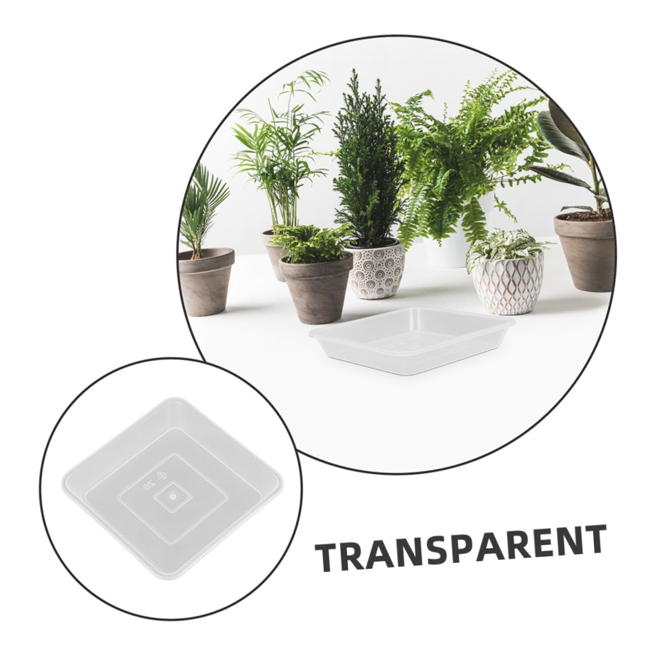 8stücke Teiliges Quadratische Transparente Pflanzgefäß-untersetzer Mit Verdicktem Boden Aus Robustem Vielseitig Als Tropfschale Und Pflanzunterlage Für Drinnen Und Draußen Leicht z