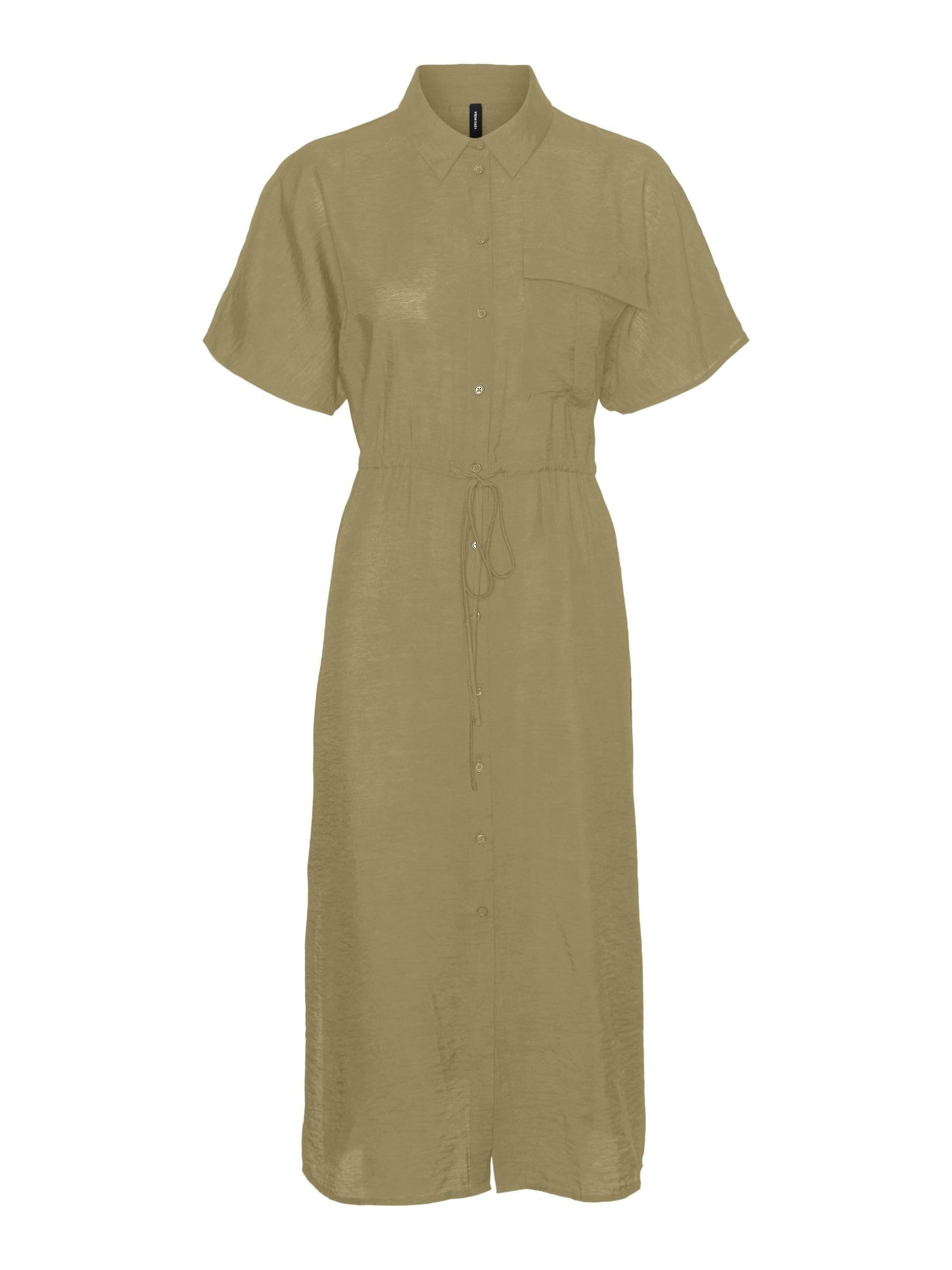 VERO MODA Womens Iris Woven Dress Khaki S