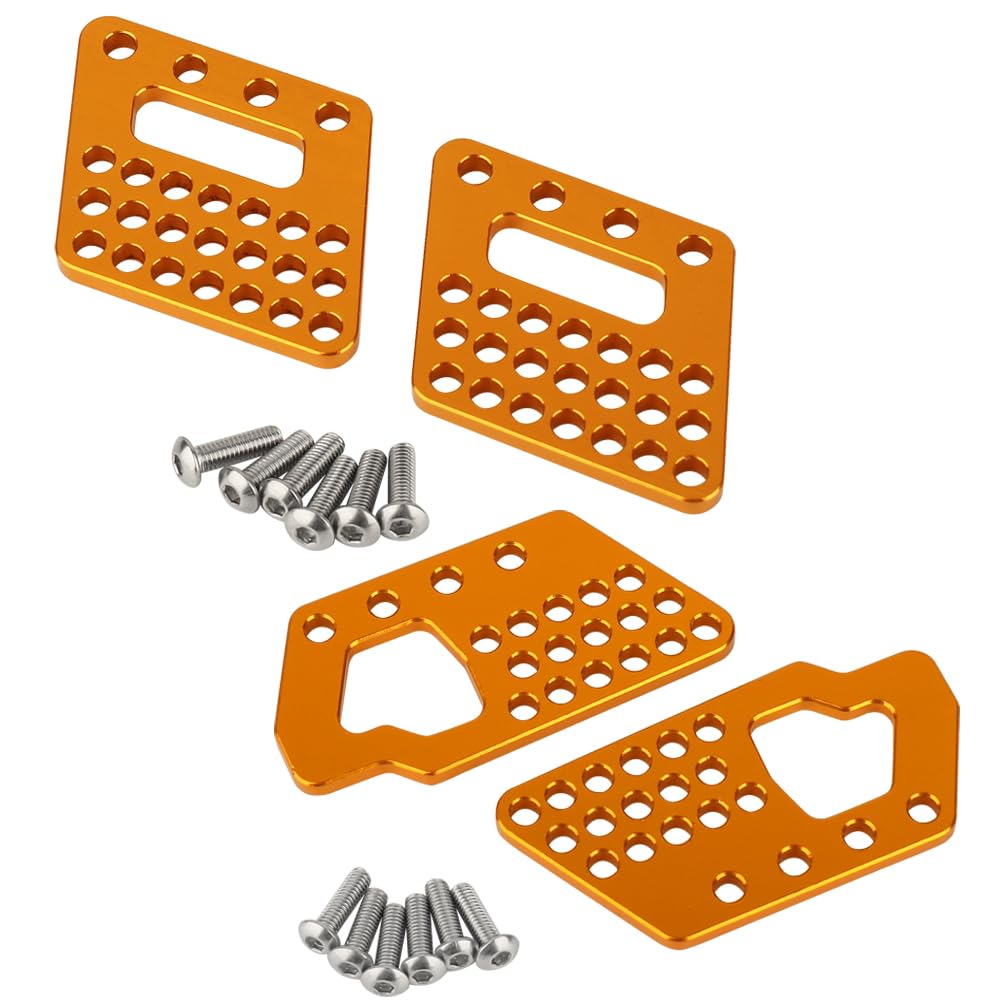 ZXYRC Aluminum Front and Rear Dual Damper Shock Mount for 1/10 Axial Wraith RC Truck Crawler Upgrade Part (orange)