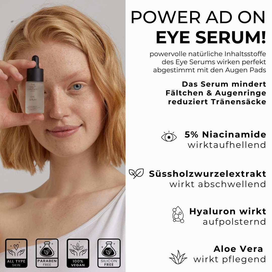 Wiederverwendbare Augenpads + 5ml augen serum – Made In Germany - gegen Anti-Aging, Tränensäcke & Fältchen - Award Winner 2022-100% medizinisches Silikon – The Original Since 2021