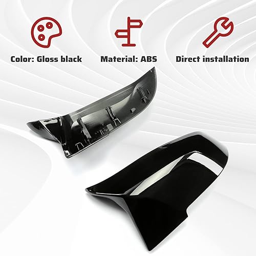 Miniatura 10 de ECOTRIC Cubiertas de espejo lateral para puerta compatible con BMW F20 F21 F22 F23 F30 F31 F32 F33 F34 F36 F87 X1 E84 repuesto de fibra de carbono