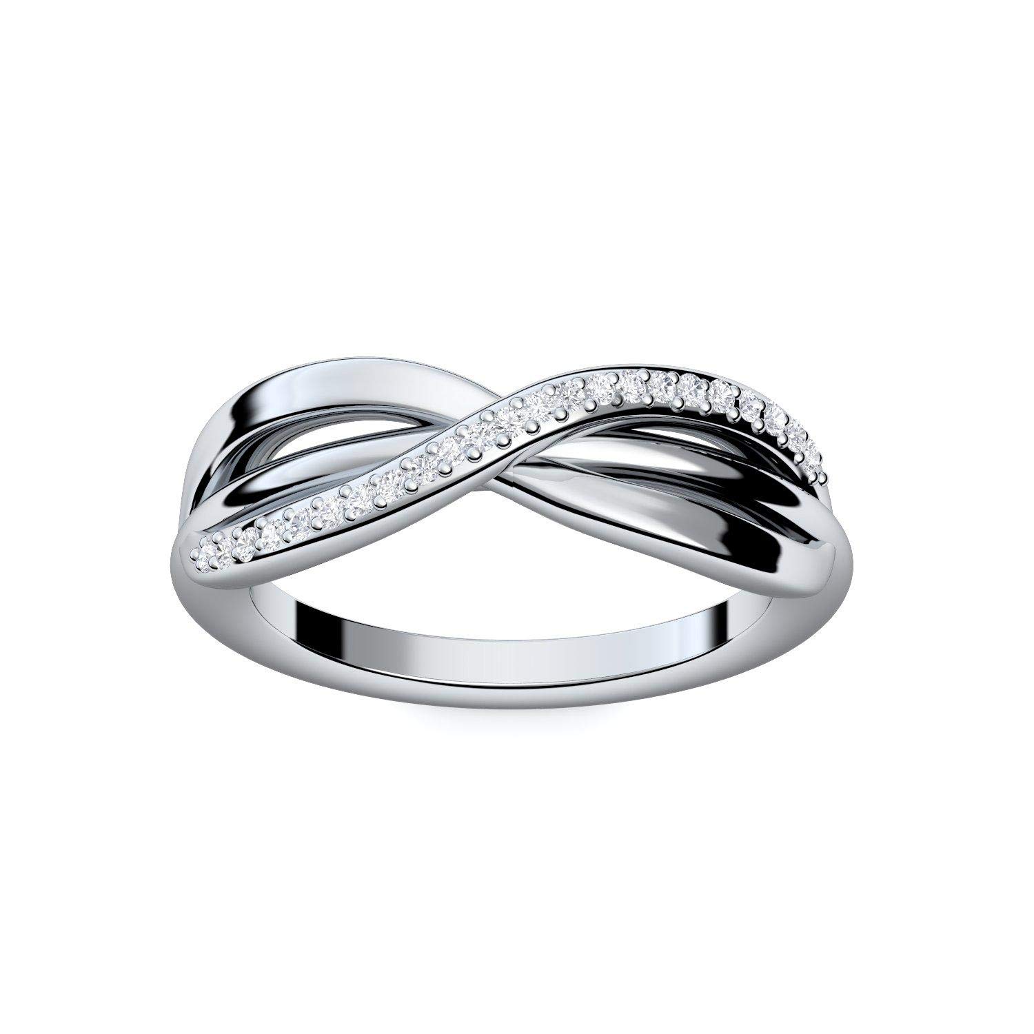 Verlobungsring Infinity Ring Silber 925 von Amoonic mit 21 Zirkonia Steinen