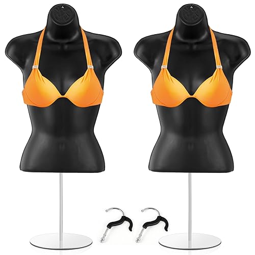 Geetery 2 piezas de maniquí femenino con soporte y gancho para colgar, maniquí de mesa, cuerpo hueco en la espalda para mostrador de manualidades,