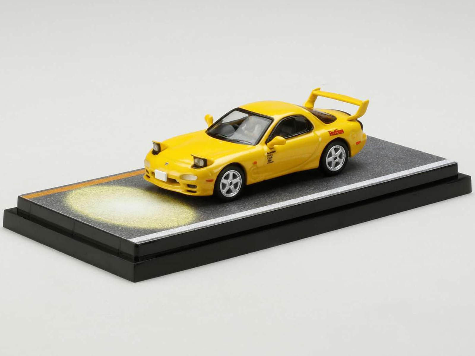 Miniature 1/64 Mazda RX-7 FD3S RedSuns Initial D - Hobby Japan, Phares Ouvrants