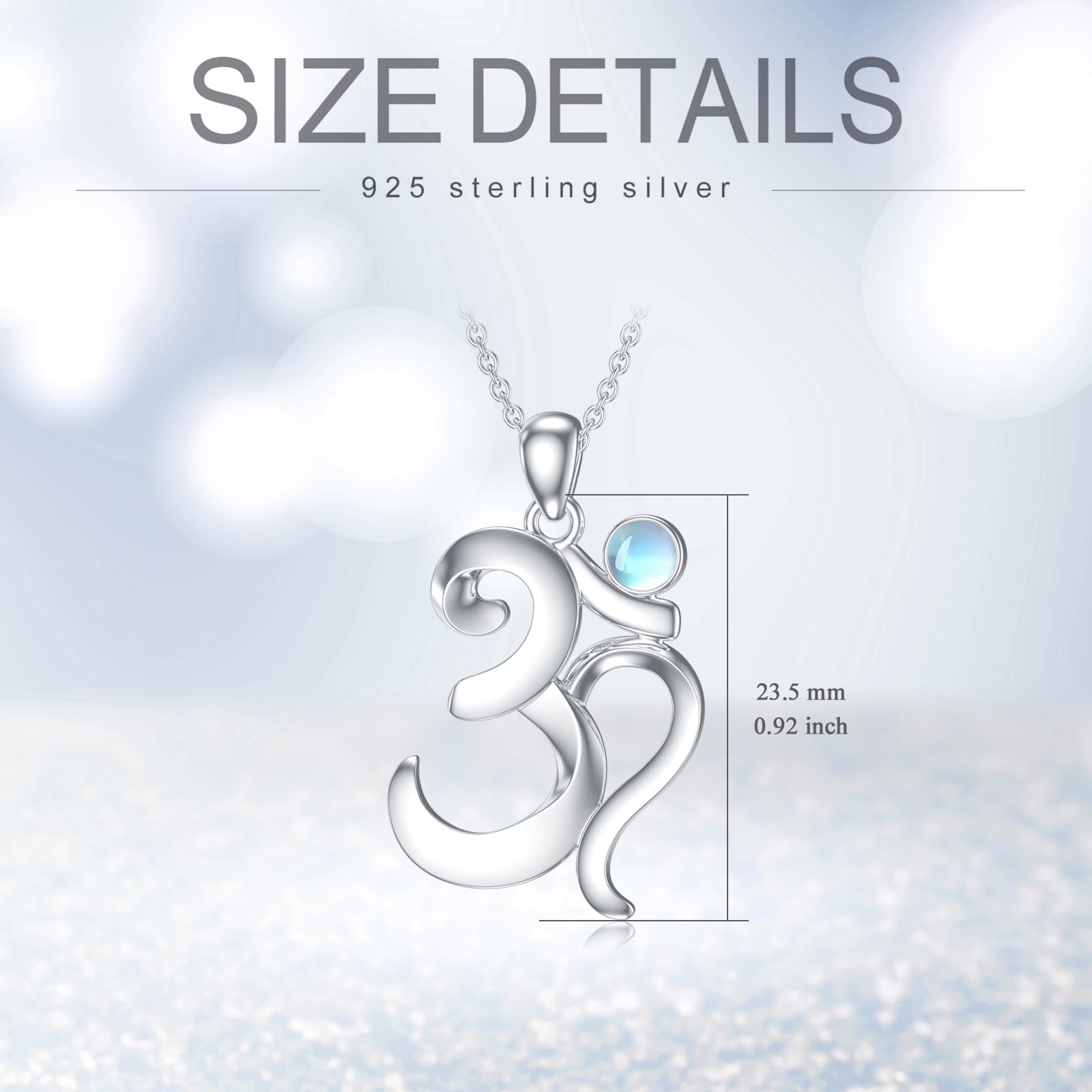 YAFEINI Fuchs/Fledermaus Triple Mond/Om Kette Silber 925 Mondstein Kette Anhänger Halskette Mondstein Schmuck Geschenke für Damen Mädchen
