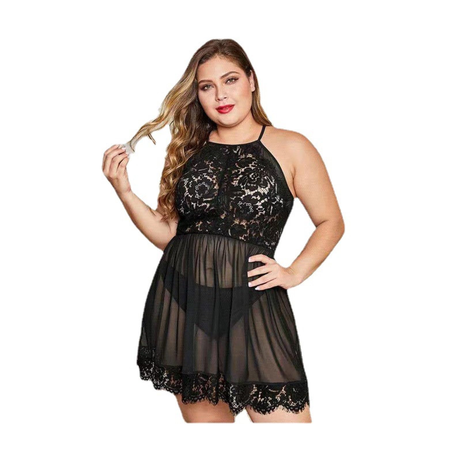 netzbodySexy Nachthemd transparenter Pyjama erotische Dessous Kleid