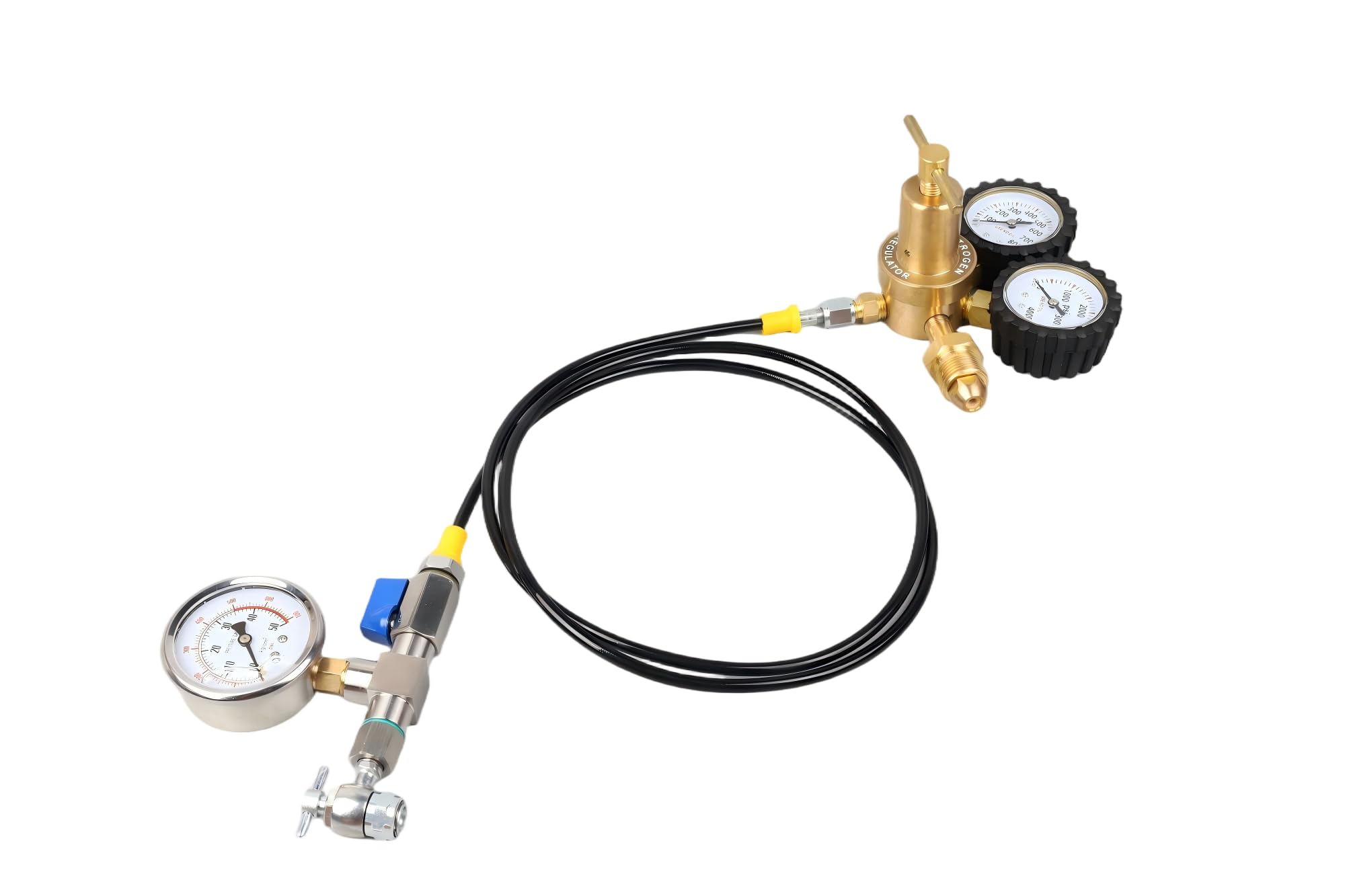Kit de remplissage d'azote avec jauge d'azote de 700 psi, régulateur d'azote, outil de remplissage de choc, mandrin Schrader sans perte pour VTT, UTV, vélo tout-terrain, moto tout-terrain