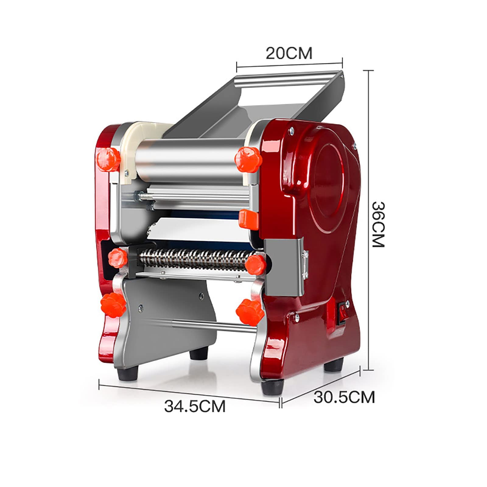 500W Electric Automatic Commercial Home Pasta Maker Machine Stainless Steel Noodle Dough Roller Maker for Pasta Dumpling Spaghetti Multi-Function Pressing Machine