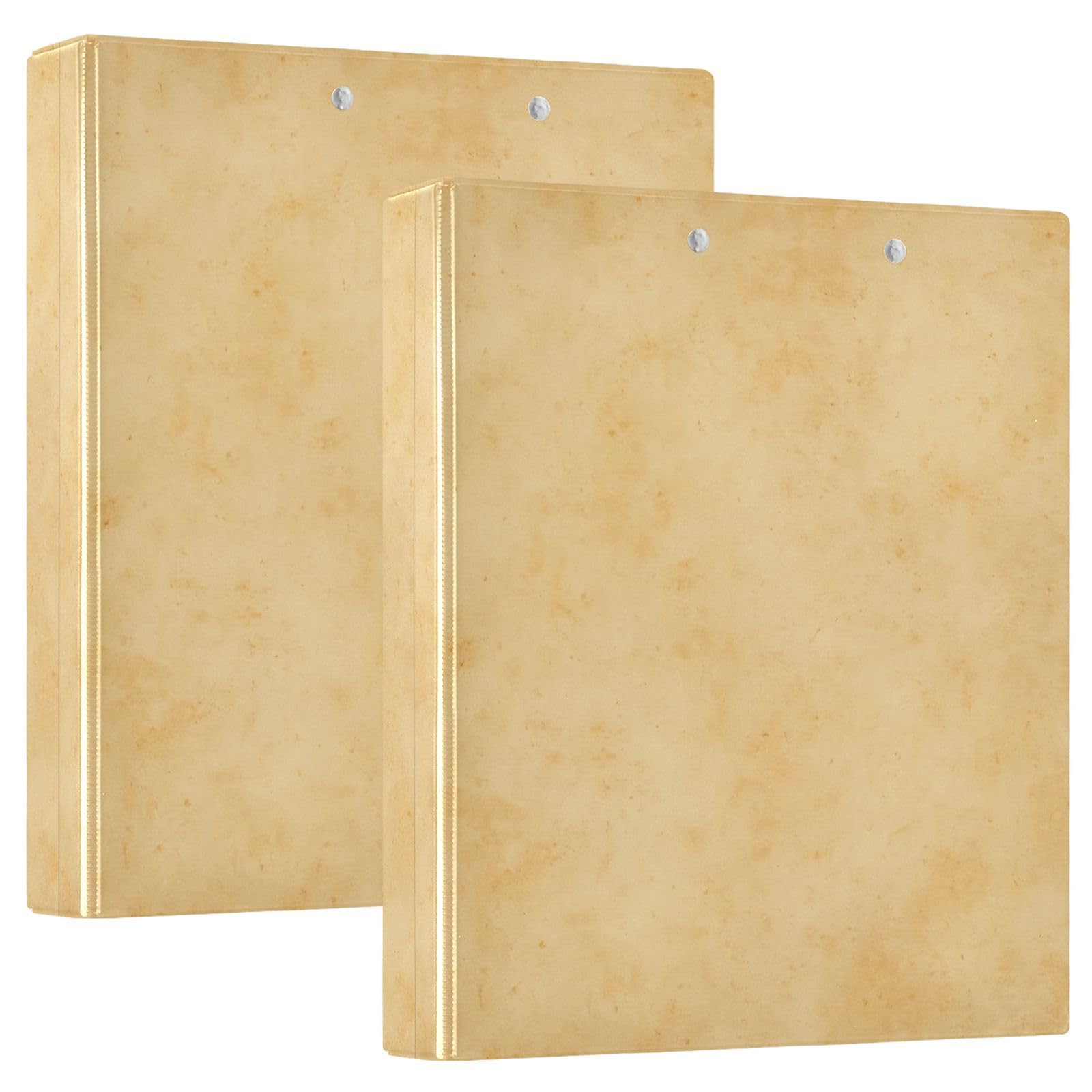Gradients - Carpeta vintage de 3 anillos de 1.5 pulgadas, color beige crema, carpeta de anillos en D, paquete de 2 | Con portapapeles y bolsillos, para escuela, universidad, oficina