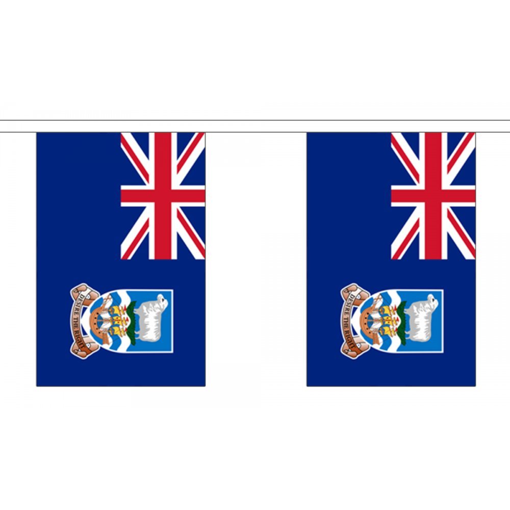 Flagtex Falkland Islands Fabric Bunting – 3m with 10 Flags – Fabric for Indoor & Outdoor Use – String Flags Banners Falklands British Territory South Atlantic Malvinas — image 1
