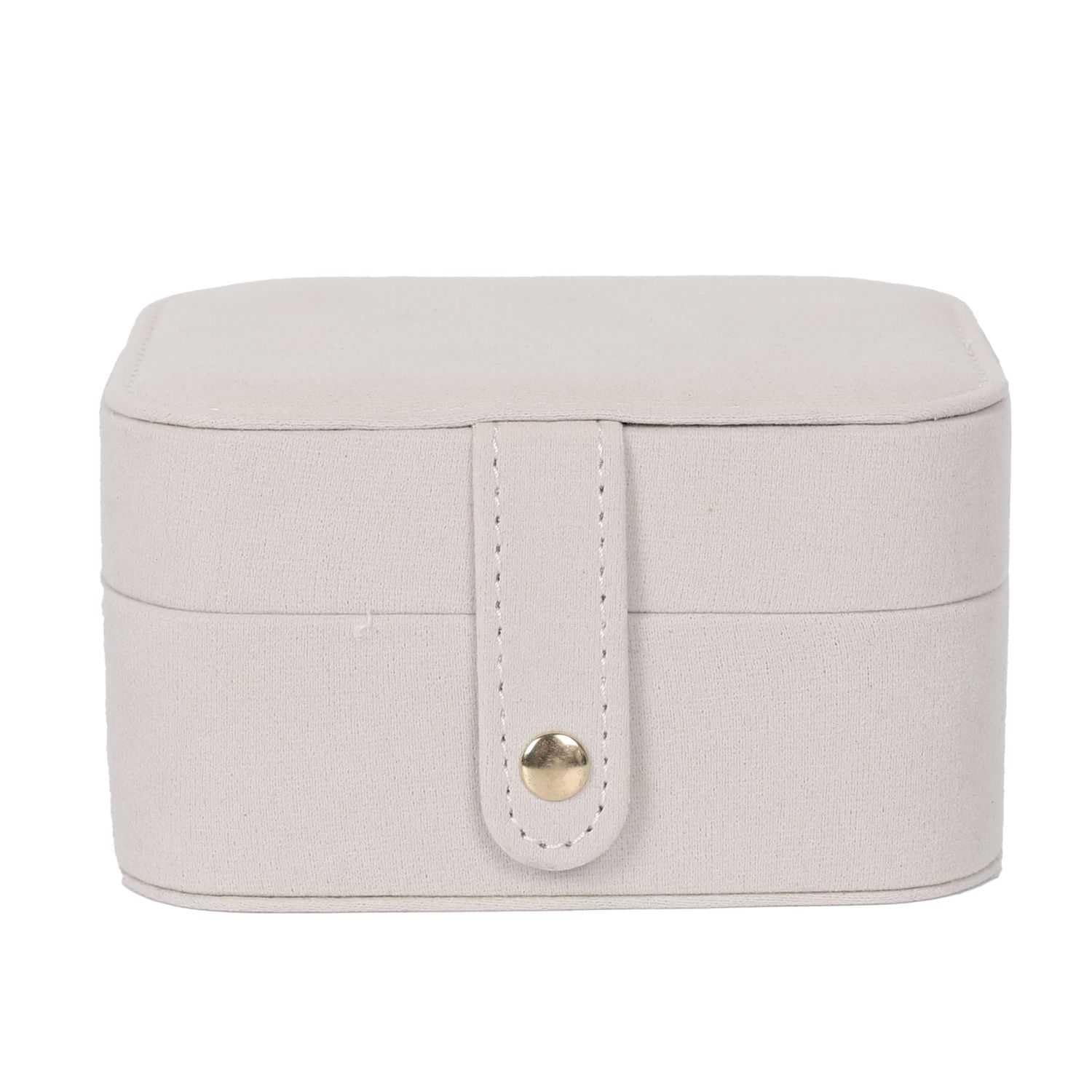 HOME DECO FACTORY - HD0162 Boîte à Bijoux en Velours, Rangement Pratique, Compartiments Bien Pensés, Protection pour Bijoux, Compacte et Portable, 20x10x5 cm, Blanc