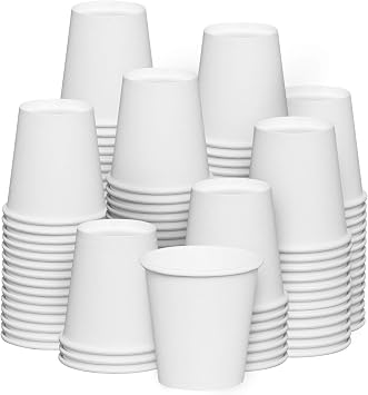 GUSTO 3 oz White Paper Cups [600 Count] Small Disposable Cups for Espresso, Tea, Samples & Mouthwash, Sturdy Hot & Cold Drinkware for Home, Office & Events Formerly Comfy Package