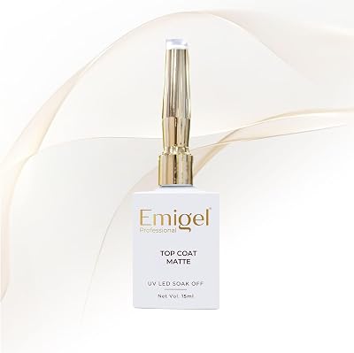 Emigel Professional UV Top coat Matte | Shine Finish Long Lasting | Cure Under UV/LED Nail Lamp | Top Coat Transparent T