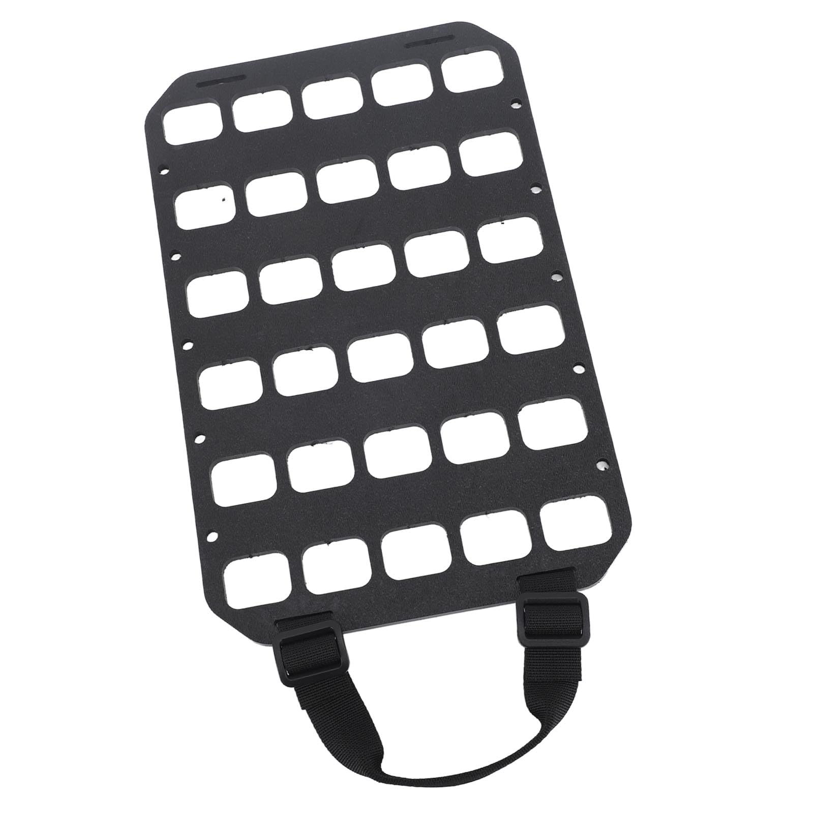 Tbest Panel Molle, Paneles Molle Rígidos Negro con Asa Diseo de Orificios Fijos de PP Panel Organizador Molle para Caja de Pared Mochila Asiento Trasero Organizador de Automóvil