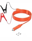 Tonton 12V Car Battery Charging Cable, 6.6FT 14AWG Cord with 15A Fuse, Cigarette Lighter Adapter to Alligator Clips, Compatible with Jackery Solar Generator, Power Station, Lead-Acid Battery