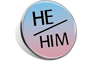 6/12/50/100Pcs HE HIM Pronoun Pin | uppercase Modern Minimalist Pronoun Button Gender...