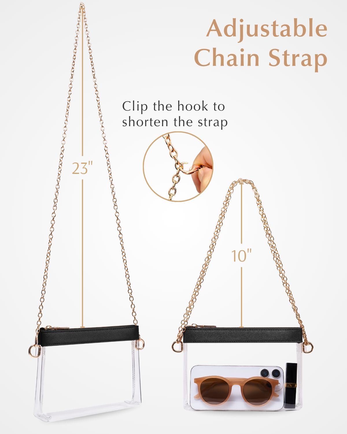 Clear Bag for Stadium Events, Stadium Approved Small Clear Purse for Women, Crossbody Bag for Concerts & Sports - Image 4