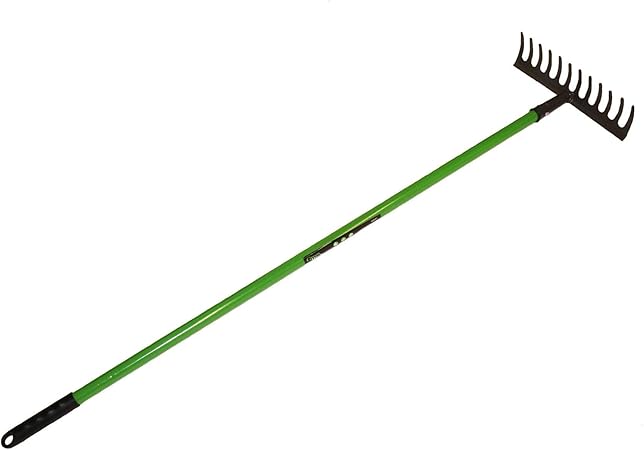 AB Tools Garden Rake Soil Leaves Leaf Raker 12 Teeth Carbon Steel with ...