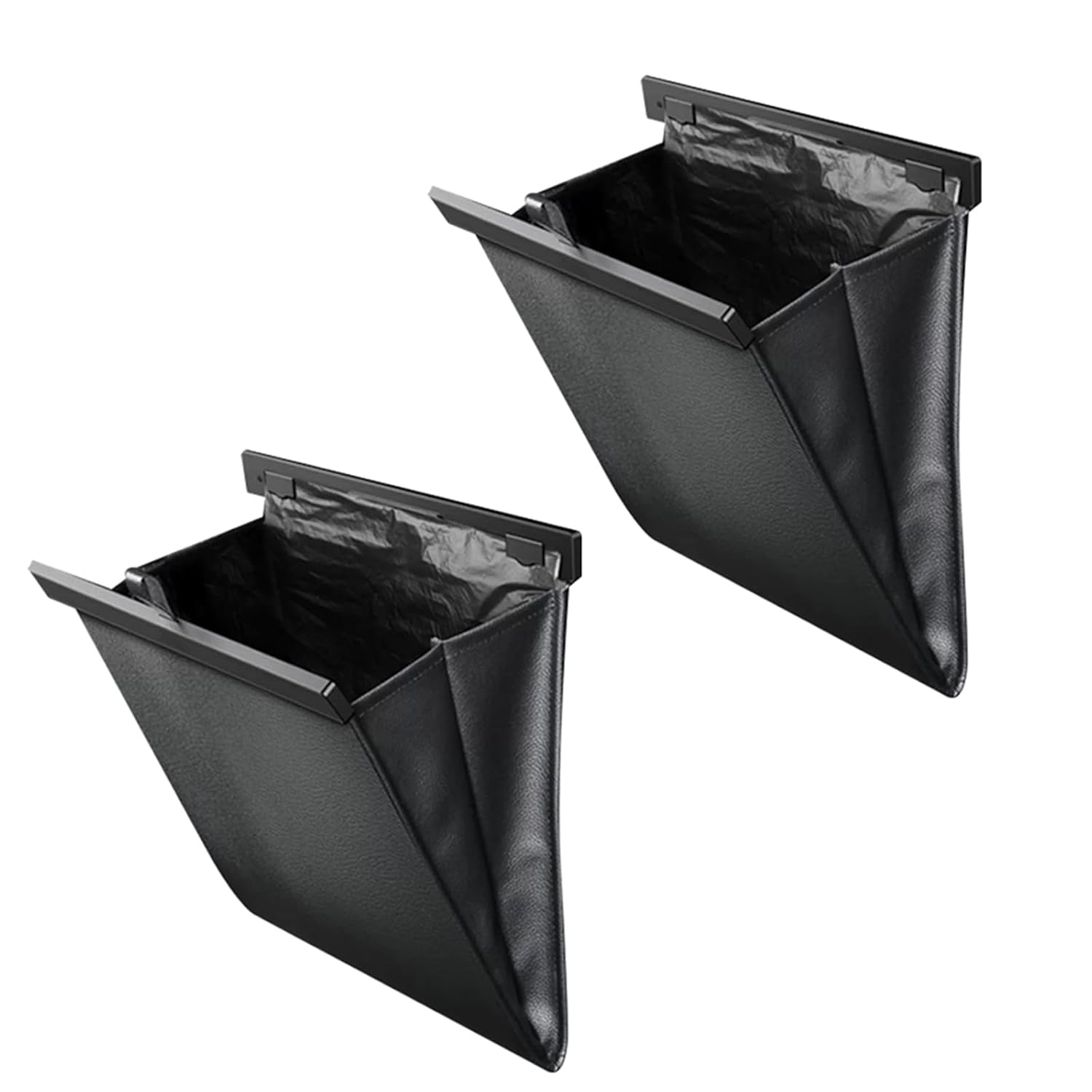 Car Trash Can for Jeep Grand Cherokee Summit SUV 2021-2025, Leather Hanging Automotive Garbage Cans Magnetic Closure Auto Trash Bag for Back Seat Multi-Use Bin,2-Pack