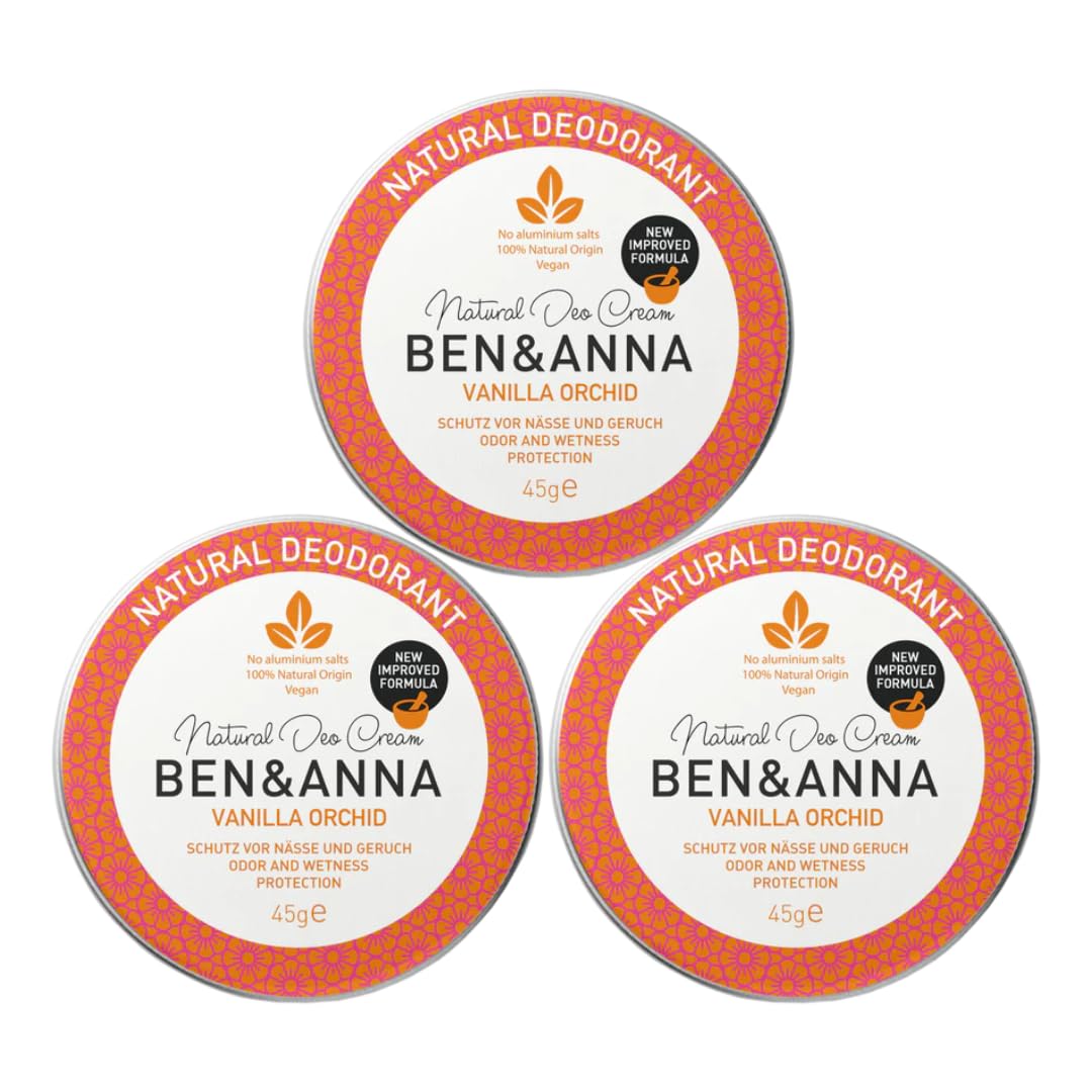 BEN & ANNA Deoccreme Vanilla Orchid – naturalny dezodorant dla mężczyzn i kobiet – dezodorant przeciwko silnemu poceniu się – wegański i naturalny kosmetyk – dezodorant bez aluminium – 1 opakowanie