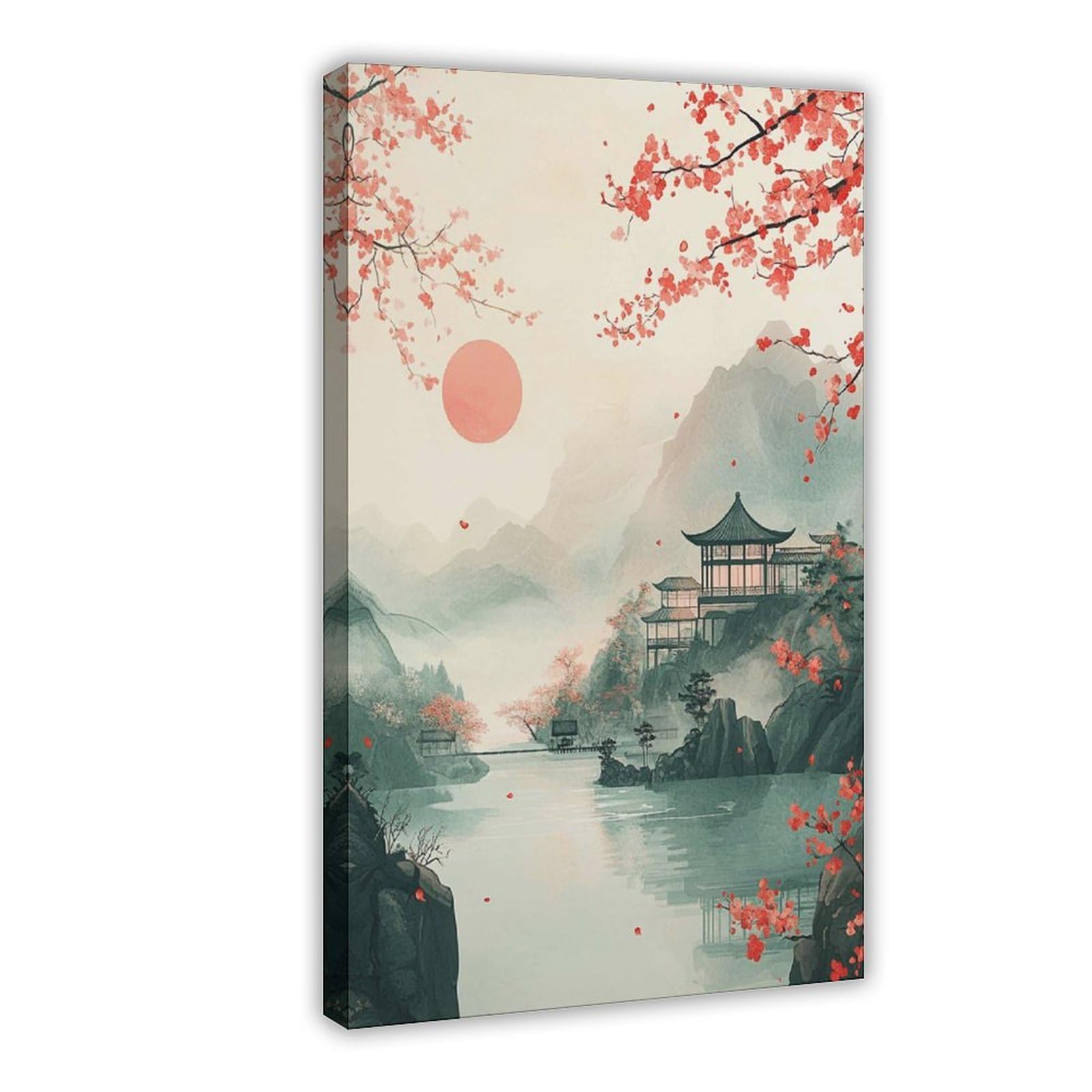 Bareronor Japanese Landscape Canvas Poster Bedroom Decor Landscape Office Room Decor Gift 20" L X 30" W