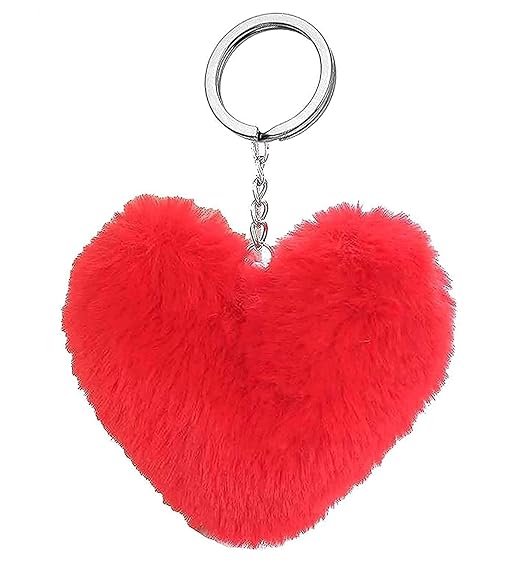 Kartual Soft Fabric Heart / Cute Love / Key Chain & Key Ring For Men, Women, Boys & Girls - Return Gift Item, Best For Valentine Day Gift