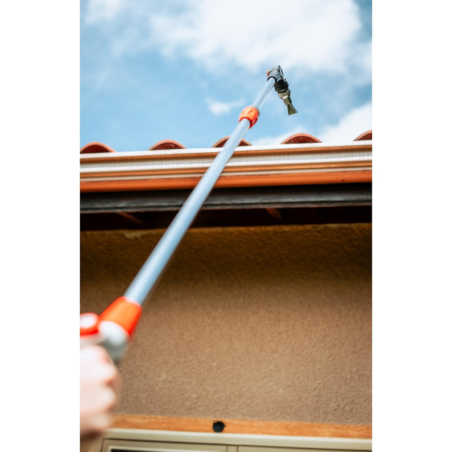 SPIDO Lance télescopique avec gouttière - 160 cm - Lance d’arrosage haute portée - Nettoyage gouttières et façades