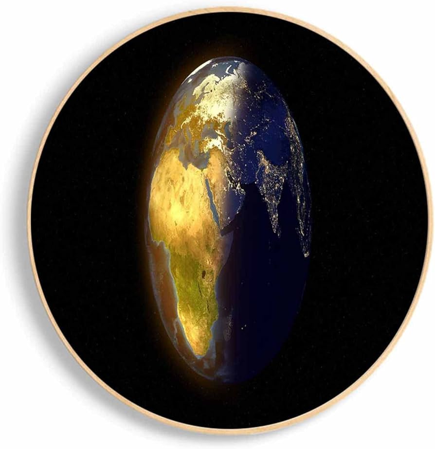 抽象画太陽と地球