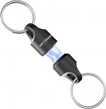 KeySmart MagConnect Magnetic Key Holder for Purse, Key Chains for Car Keys - Detachable Key Ring Quick Release Keychain