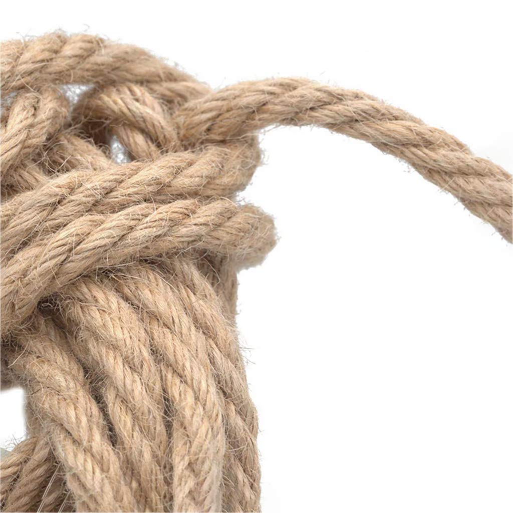 Cuerda de Cáñamo, Natural Cuerda de Yute Duradero Cuerda Gruesa Multiusos Cuerda para Manualidade para Artesanía, Embalaje, Jardinería y Reciclaje,14mm_50m
