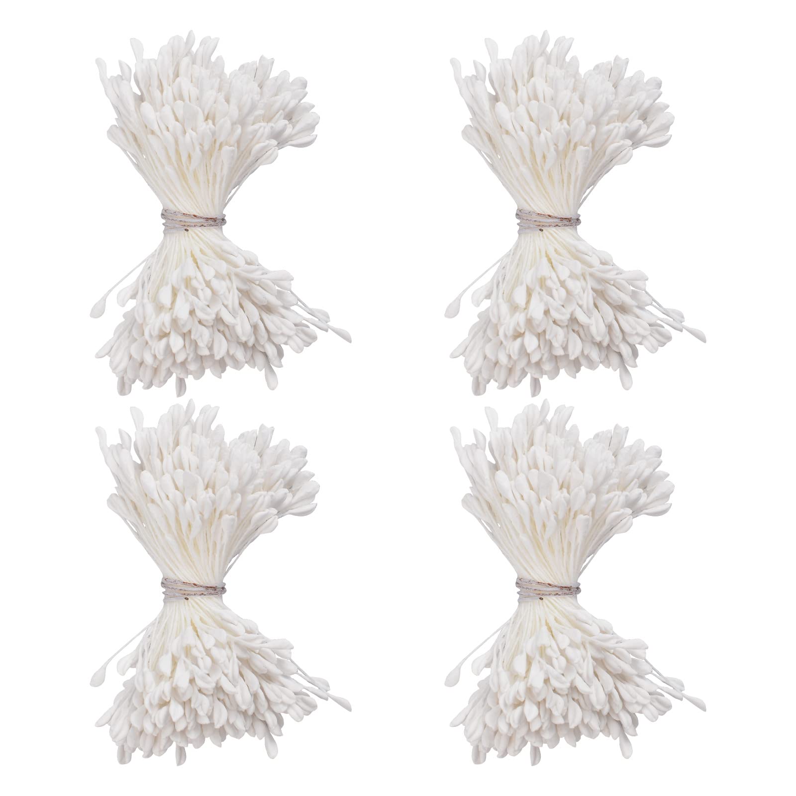 URROMA White Matte Stamens for Crafts 1360 Pcs Stamens for Artificial Flowers DIY Wedding Party Home Scrapbook Decoration