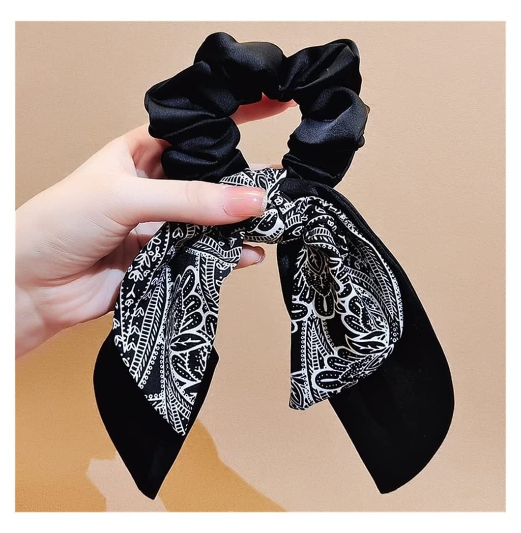 Feste Elastici Capelli 2 Pezzi Fiocco Sciarpa Di Seta Fascia Femminile Capelli Legati Fuori Cavallo Corda Per Anello Per Retrò Decorazione