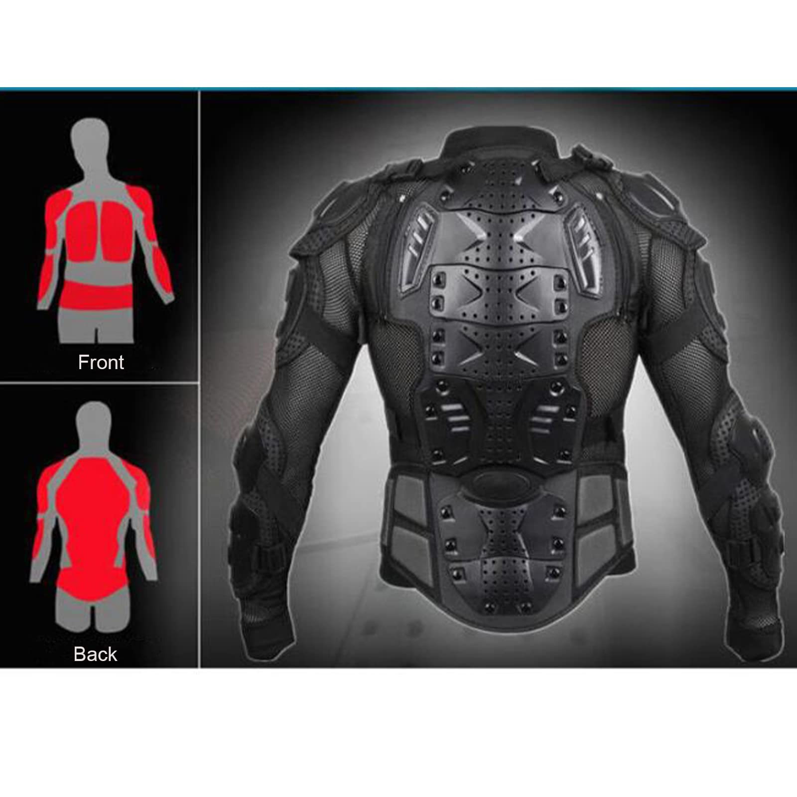 Vestes D'armure de Moto Motocross Équipement de Protection Complet du Corps Vêtements Anti-Chute Plastron Résistant à l'usure Respirant