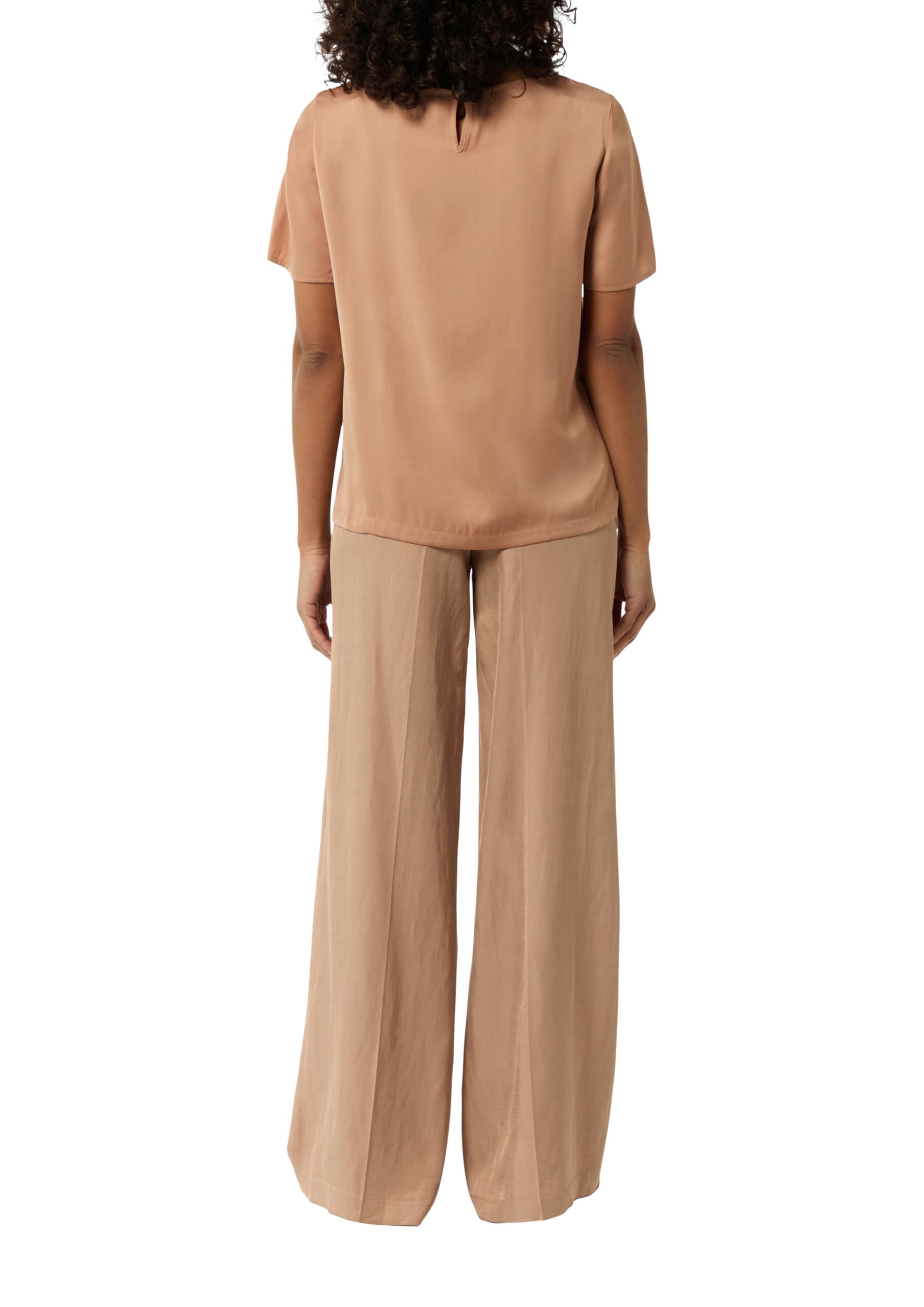 Comma Damen Fließendes Shirt aus Satin im Relaxed Fit Bluse