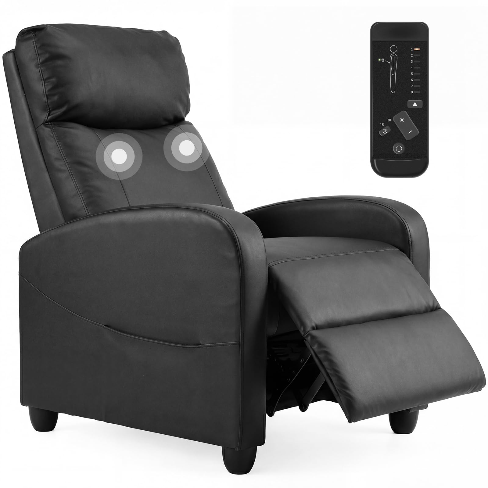 Fabric Massage Recliner with Lumbar Support