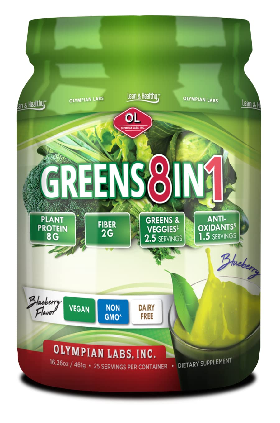 Olympian Lab Greens Protein 8 In 1, 388 Gram
