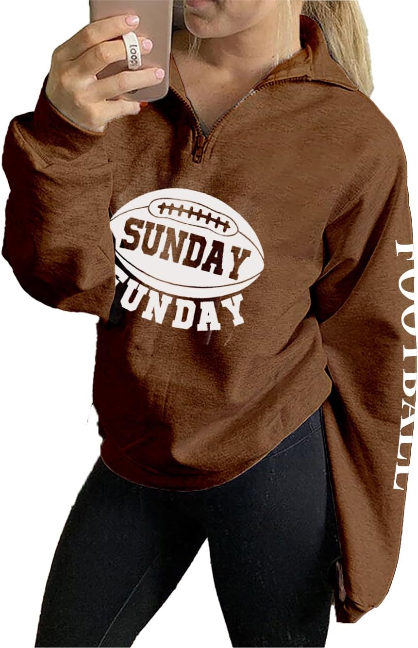 Womens Quarter Zip Shirt, Loose Casual Sweatshirt, 1/4 Zip Pullover Long Sleeve Tops for Women