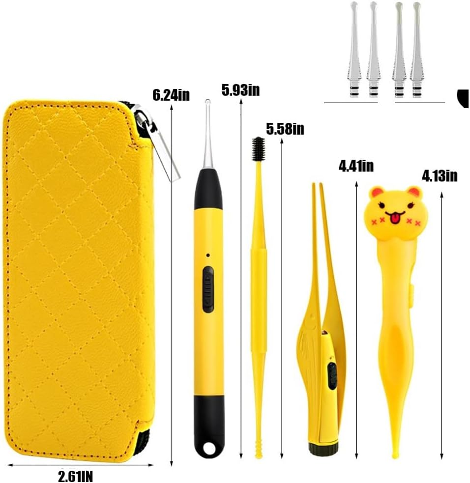 Baby Nose Tweezers with Light,Baby Nasal Tweezers Rechargeable Glow Cleaning Kids Ear, Nose, Navel, Dirt and Mucus Cleaning Clips for Baby Tool Set (4 Piece)