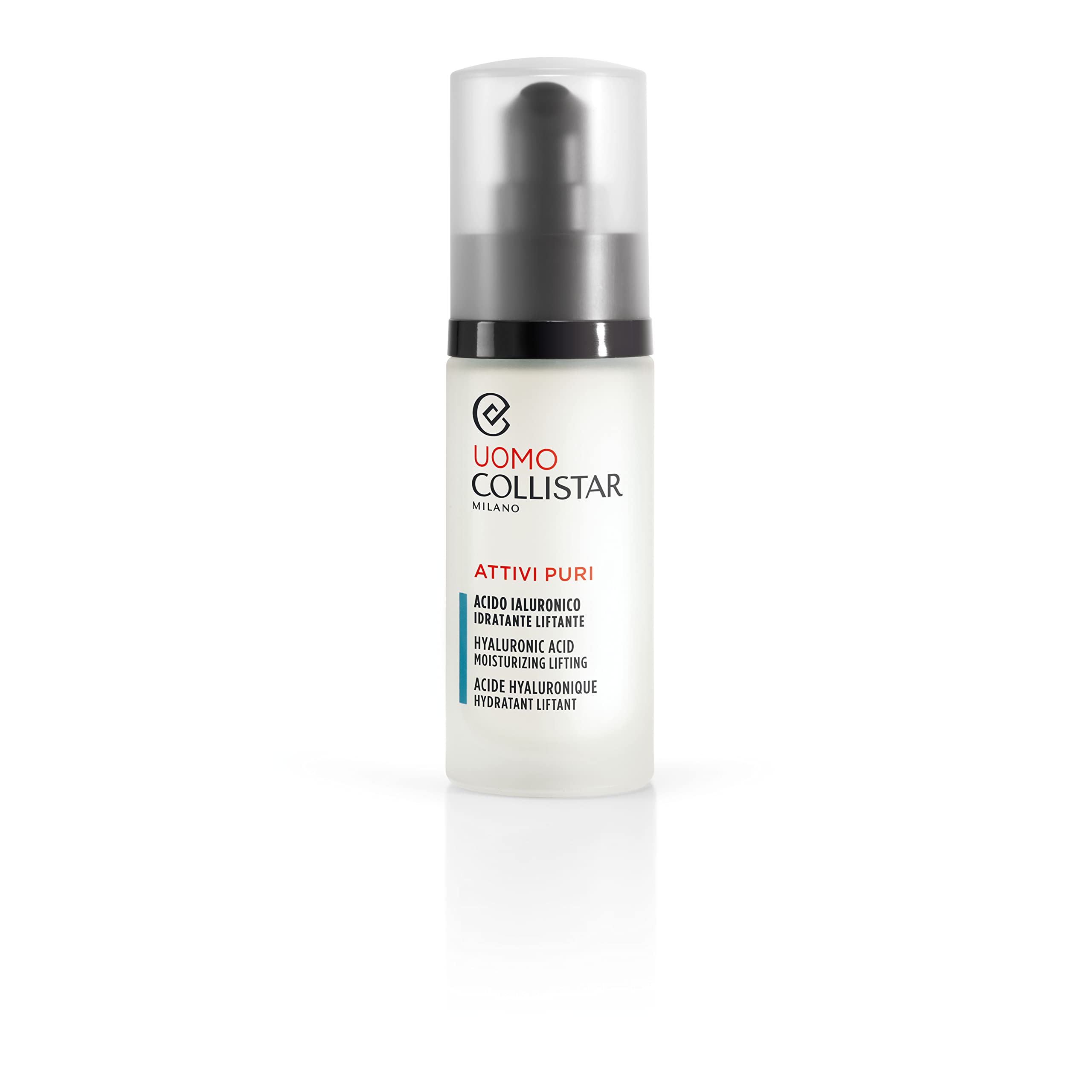 Collistar Hydra Uomo Idratante Oil Free Gel Viso e Occhi, Gel ultra fresco, Idratazione immediata & Attivi Puri Uomo Siero Acido Ialuronico Idratante Liftante, Siero ricompattante anti-rughe