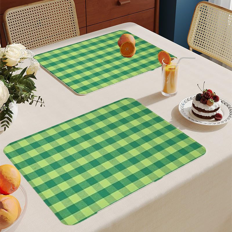 Manteles Individuales Red Verde De Hierba Salvamanteles Individuales Juego de 6,Antideslizantes y Resistentes Al Calor, para Casa Cocina Mesa de Comedor Plato de Cena 30X40Cm