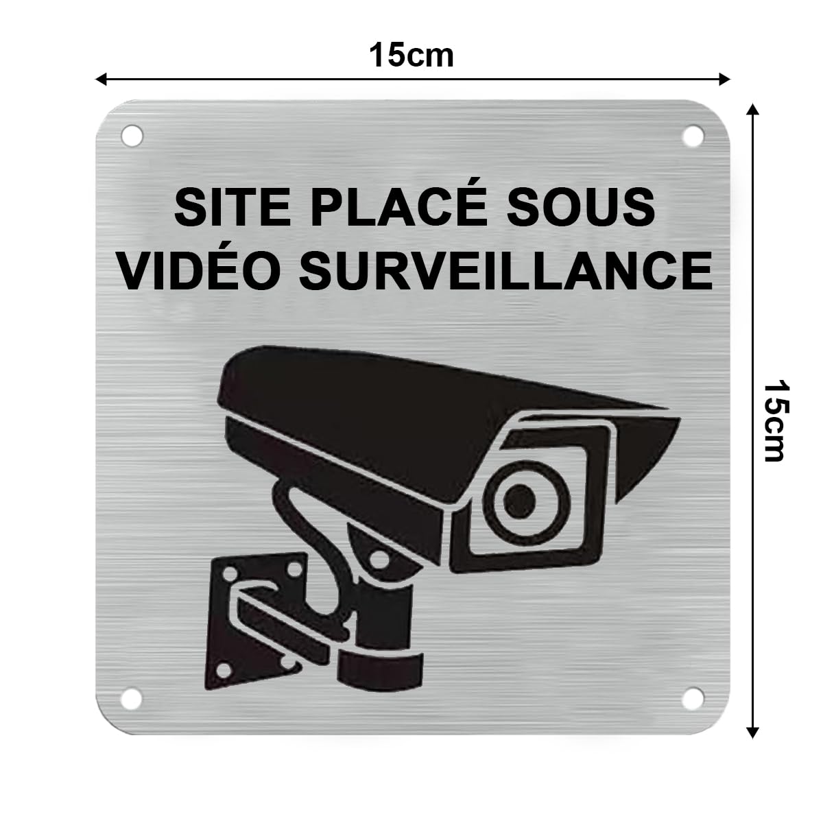 2 Pièces Panneau Camera Surveillance, 15×15 Cm Panneau De